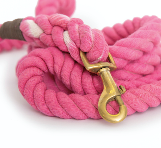 Cotton Rope Leash - Poolside Pink