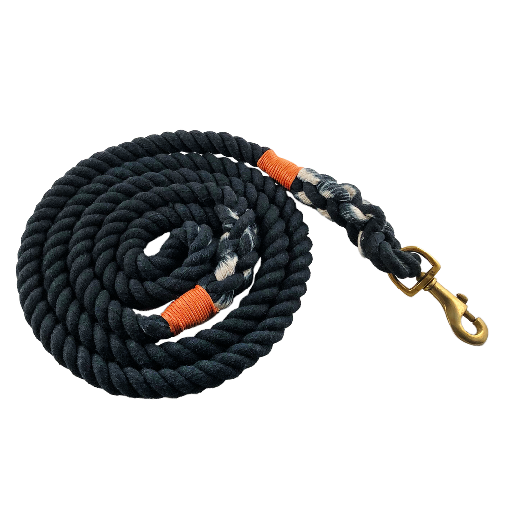 Cotton Rope Leash - Midnight Black