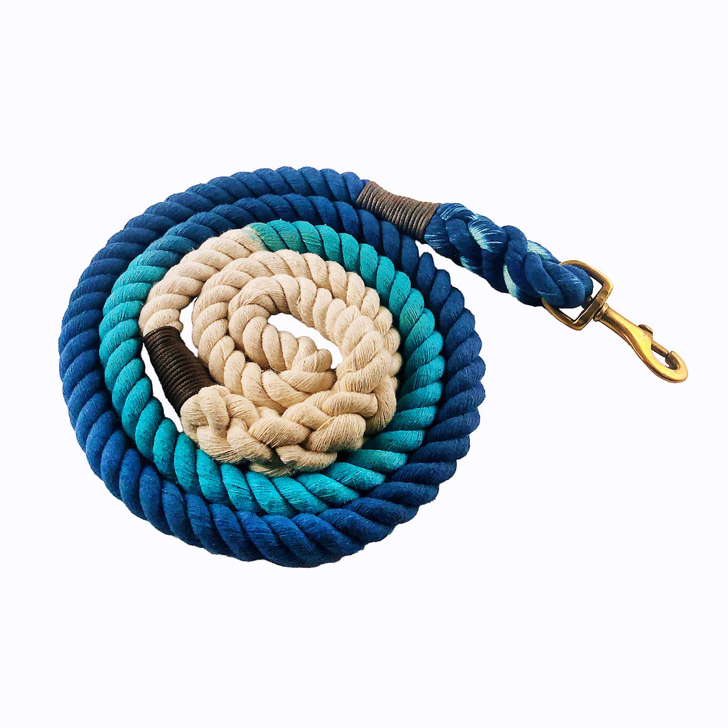 Cotton Rope Leash - Blue Ombre